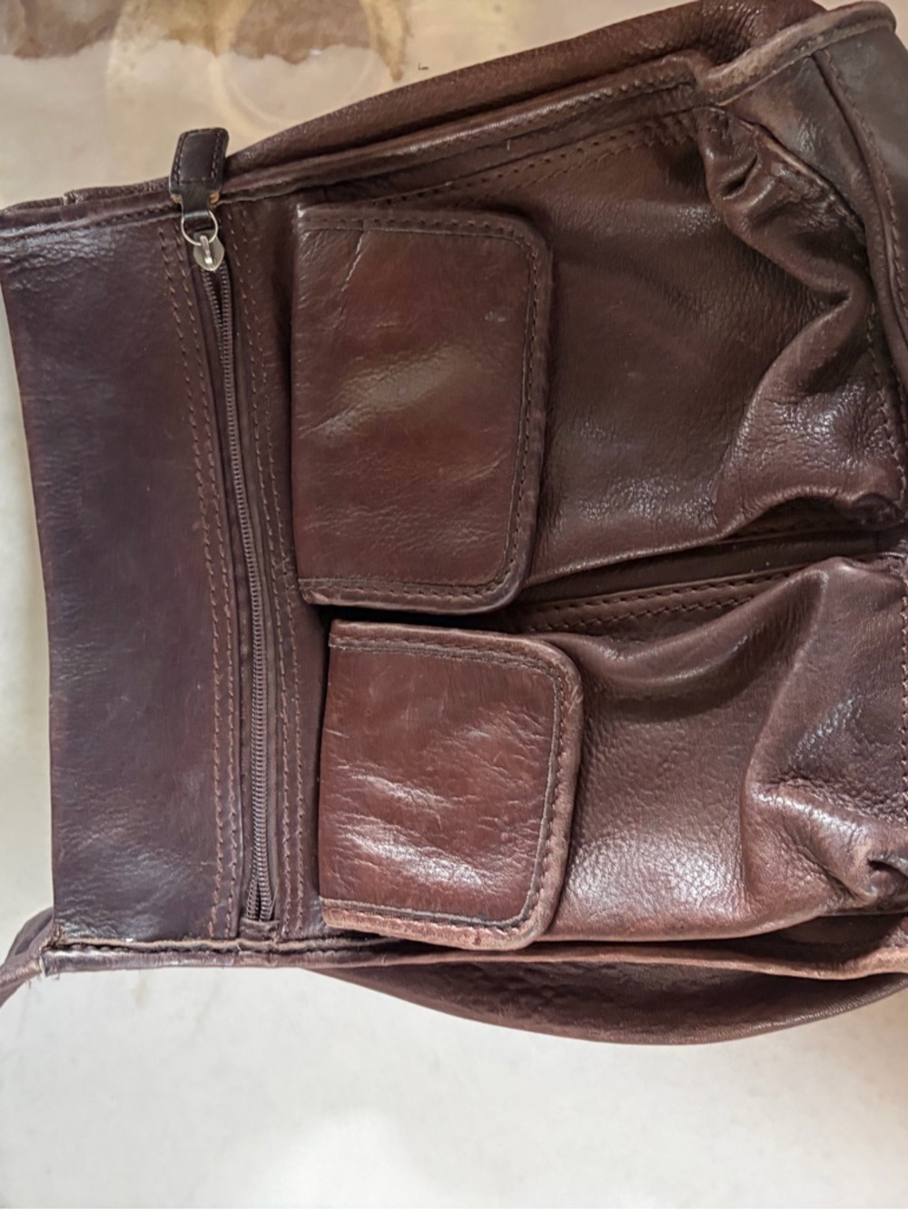 Fossil Brown Leather shoulder Bag with Front Pockets